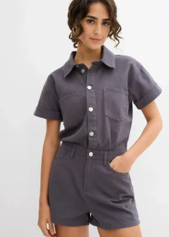 Online Kurzer Overall aus reiner Baumwolle Damen Jumpsuits