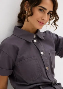 Online Kurzer Overall aus reiner Baumwolle Damen Jumpsuits