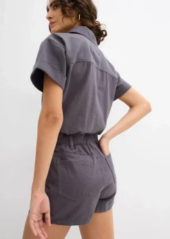 Online Kurzer Overall aus reiner Baumwolle Damen Jumpsuits