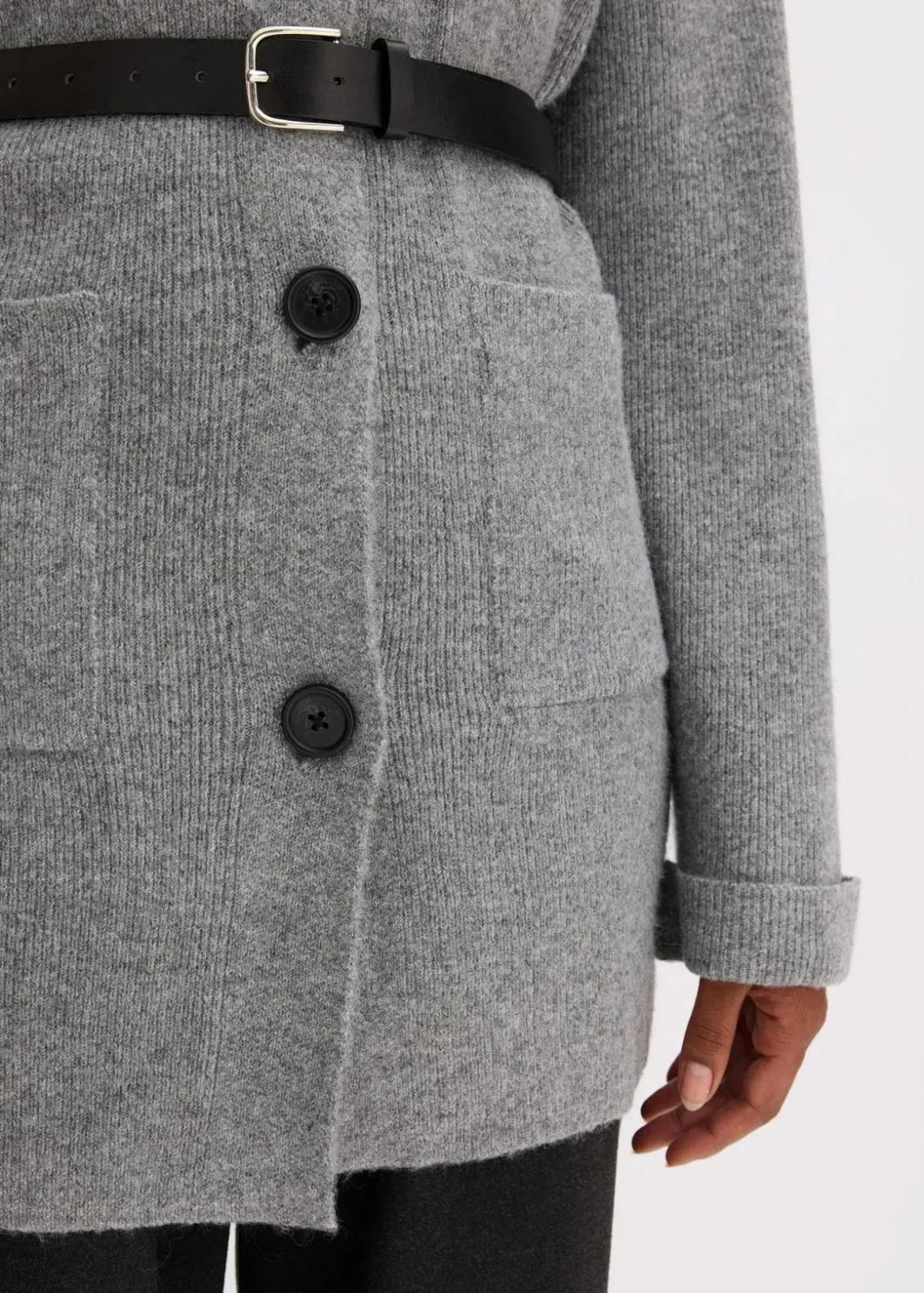 New Kurzer Strick-Mantel mit Gürtel Damen Bekleidung·Umstandsmode|Bekleidung·Jeans