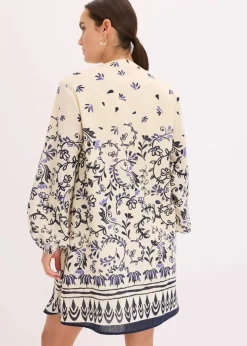 Damen bonprix Bekleidung·Pullover & Strickjacken|Kleider|Kurzes Boho-Kleid im Leinen-Look