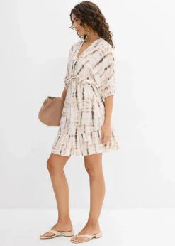 Outlet Kurzes Kleid aus fließender Viskose Damen Bekleidung·Pullover & Strickjacken|Kleider