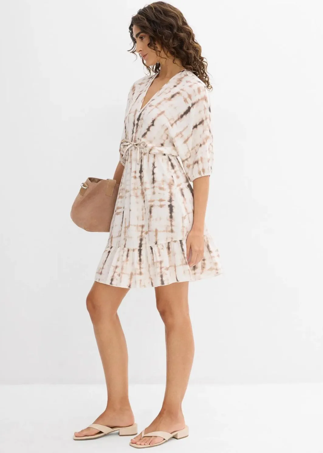 Outlet Kurzes Kleid aus fließender Viskose Damen Bekleidung·Pullover & Strickjacken|Kleider