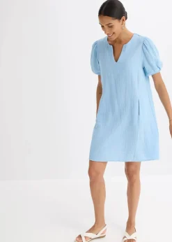 Damen bonprix Kleider|Bekleidung·Pullover & Strickjacken|Kurzes Kleid aus Musselin