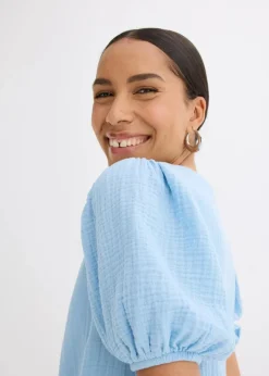 Damen bonprix Kleider|Bekleidung·Pullover & Strickjacken|Kurzes Kleid aus Musselin