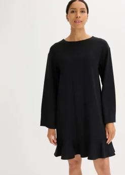 Discount Kurzes Kleid mit Volant aus Punto di Roma Damen Bekleidung·Pullover & Strickjacken|Kleider