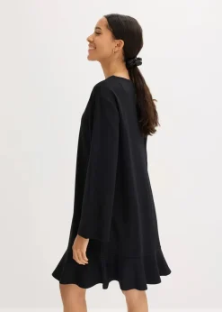 Discount Kurzes Kleid mit Volant aus Punto di Roma Damen Bekleidung·Pullover & Strickjacken|Kleider