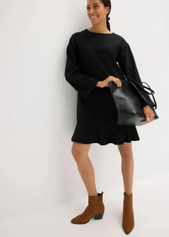 Discount Kurzes Kleid mit Volant aus Punto di Roma Damen Bekleidung·Pullover & Strickjacken|Kleider