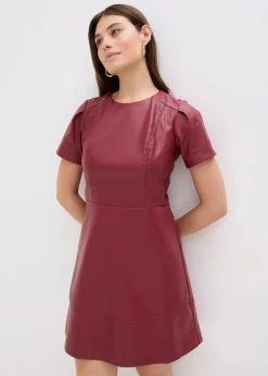 Damen bonprix Kleider|Nachhaltigere Materialien|Kurzes Lederimitat-Kleid