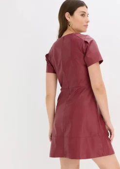 Damen bonprix Kleider|Nachhaltigere Materialien|Kurzes Lederimitat-Kleid