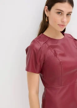 Damen bonprix Kleider|Nachhaltigere Materialien|Kurzes Lederimitat-Kleid