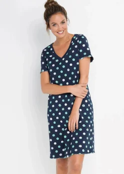 Damen bonprix Wäsche·Nachtwäsche|Nachhaltigere Materialien|Kurzes Nachthemd aus Bio-Baumwolle