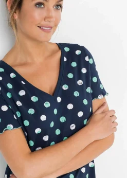 Damen bonprix Wäsche·Nachtwäsche|Nachhaltigere Materialien|Kurzes Nachthemd aus Bio-Baumwolle