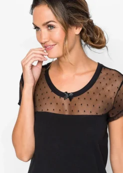 Damen bonprix Wäsche·Nachtwäsche|Nachtwäsche|Kurzes Nachthemd aus Bio-Baumwolle