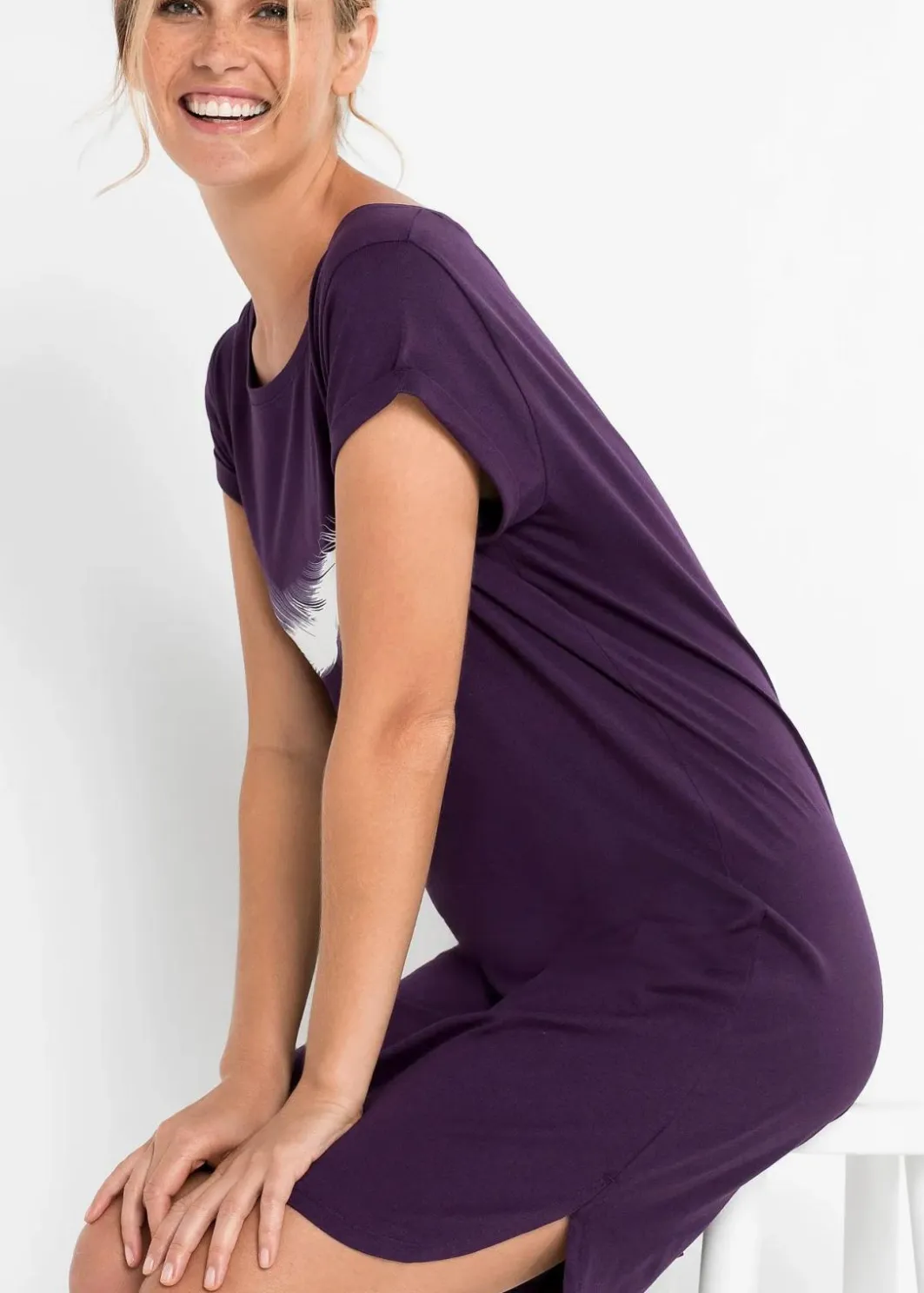 Clearance Kurzes Nachthemd aus reiner Bio-Baumwolle Damen Wäsche·Nachtwäsche|Nachhaltigere Materialien