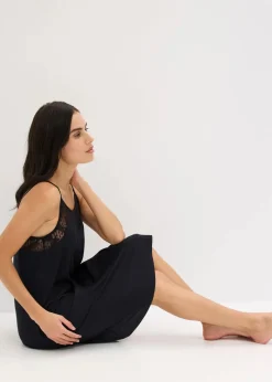 Damen bonprix Nachtwäsche|Nachhaltigere Materialien|Kurzes Nachthemd aus softem Modal-Mix