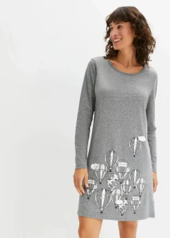 Clearance Kurzes Nachthemd mit langen Ärmeln Damen Wäsche·Nachtwäsche|Nachtwäsche