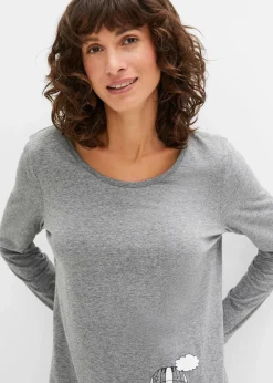 Clearance Kurzes Nachthemd mit langen Ärmeln Damen Wäsche·Nachtwäsche|Nachtwäsche