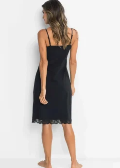 Damen bonprix Wäsche·Basics|Wäsche·Nachtwäsche|Kurzes Nachthemd mit zarter Spitze