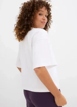 Best Kurzes Oversize-Shirt aus reiner schwerer Bio-Baumwolle Damen Shirts & Tops|Basics