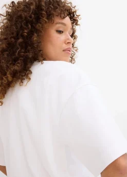 Best Kurzes Oversize-Shirt aus reiner schwerer Bio-Baumwolle Damen Shirts & Tops|Basics