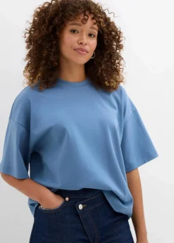 Damen bonprix Shirts & Tops|Basics|Kurzes Oversize-Shirt aus reiner schwerer Bio-Baumwolle