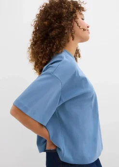 Damen bonprix Shirts & Tops|Basics|Kurzes Oversize-Shirt aus reiner schwerer Bio-Baumwolle