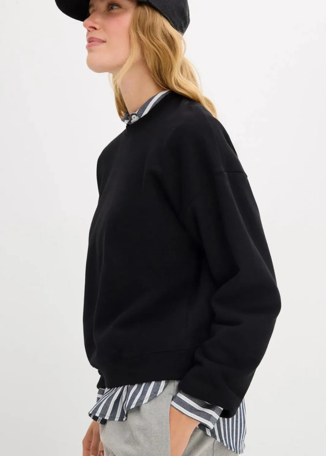 Clearance Kurzes Oversize-Sweatshirt aus reiner Bio-Baumwolle Damen Nachhaltigere Materialien|Sweat