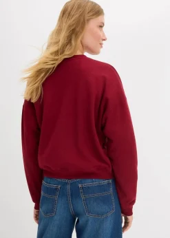 Damen bonprix Nachhaltigere Materialien|Sweat|Kurzes Oversize-Sweatshirt aus reiner Bio-Baumwolle