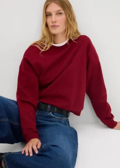 Damen bonprix Nachhaltigere Materialien|Sweat|Kurzes Oversize-Sweatshirt aus reiner Bio-Baumwolle