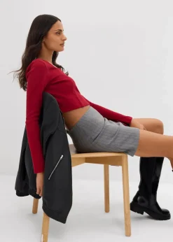 Kurzes Rippshirt Damen Shirts & Tops
