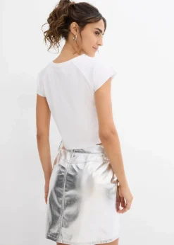 Damen bonprix Shirts & Tops|Nachhaltigere Materialien|Kurzes Rippshirt