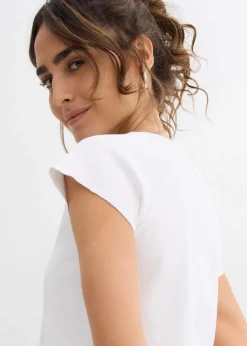 Damen bonprix Shirts & Tops|Nachhaltigere Materialien|Kurzes Rippshirt