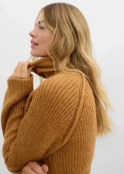 Outlet Kurzes Ripp-Strickkleid mit Rollkragen Damen Bekleidung·Umstandsmode|Bekleidung·Pullover & Strickjacken