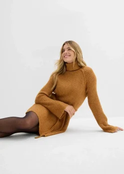 Outlet Kurzes Ripp-Strickkleid mit Rollkragen Damen Bekleidung·Umstandsmode|Bekleidung·Pullover & Strickjacken