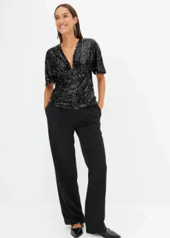 Sale Kurzes Shirt mit Pailletten Damen Shirts & Tops
