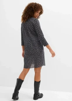 Hot Kurzes Shirtkleid in Strickoptik Damen Kleider