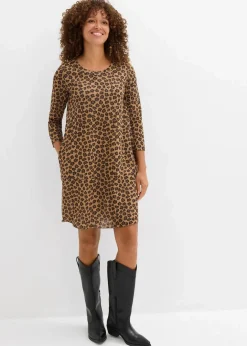 Sale Kurzes Shirtkleid in Strickoptik Damen Kleider
