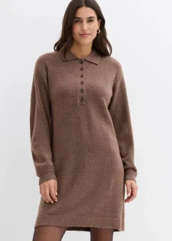 Damen bonprix Strickmode|Kleider|Kurzes Strickkleid mit Knopfleiste