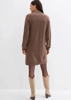 Damen bonprix Strickmode|Kleider|Kurzes Strickkleid mit Knopfleiste