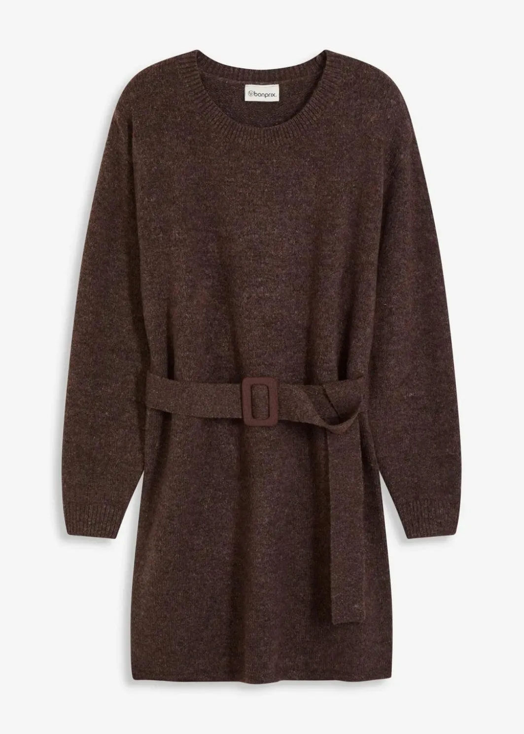 New Kurzes Strickkleid mit softem Wollanteil und Gürtel Damen Strickmode|Kleider