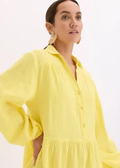Hot Kurzes Stufen-Kleid aus Musselin Damen Bekleidung·Pullover & Strickjacken|Kleider