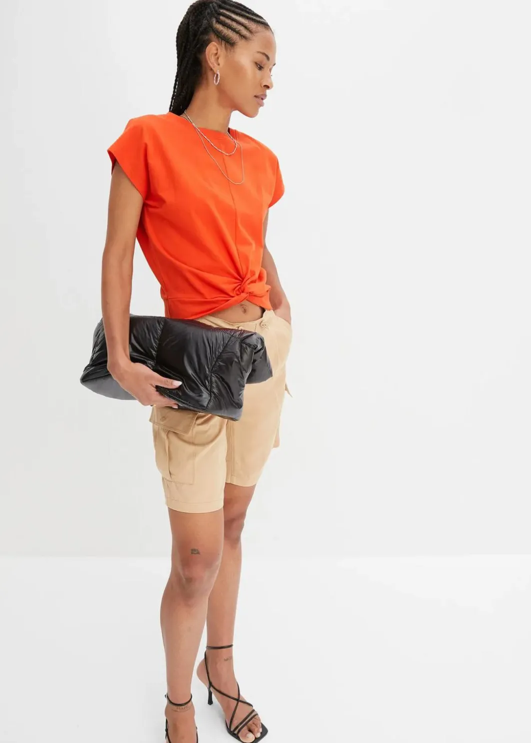 New Kurzes T-Shirt aus reiner Bio-Baumwolle Damen Shirts & Tops