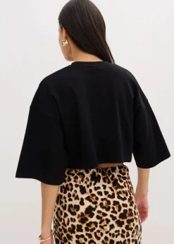Damen bonprix Nachhaltigere Materialien|Shirts & Tops|Kurzes T-Shirt aus reiner Bio-Baumwolle