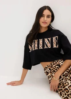 Damen bonprix Nachhaltigere Materialien|Shirts & Tops|Kurzes T-Shirt aus reiner Bio-Baumwolle