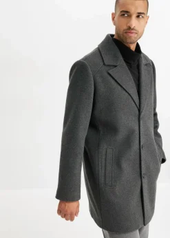 Herren bonprix Jacken & Mäntel|Große Größen|Kurzmantel mit Woll-Anteil