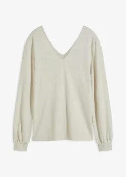 Damen bonprix Bekleidung·Blusen & Tuniken|Sweat|Kuschel-Fleeceshirt mit Perlen