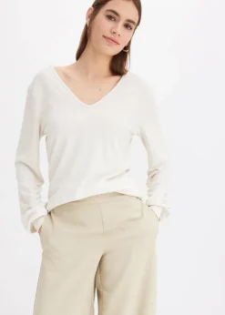 Damen bonprix Bekleidung·Blusen & Tuniken|Sweat|Kuschel-Fleeceshirt mit Perlen