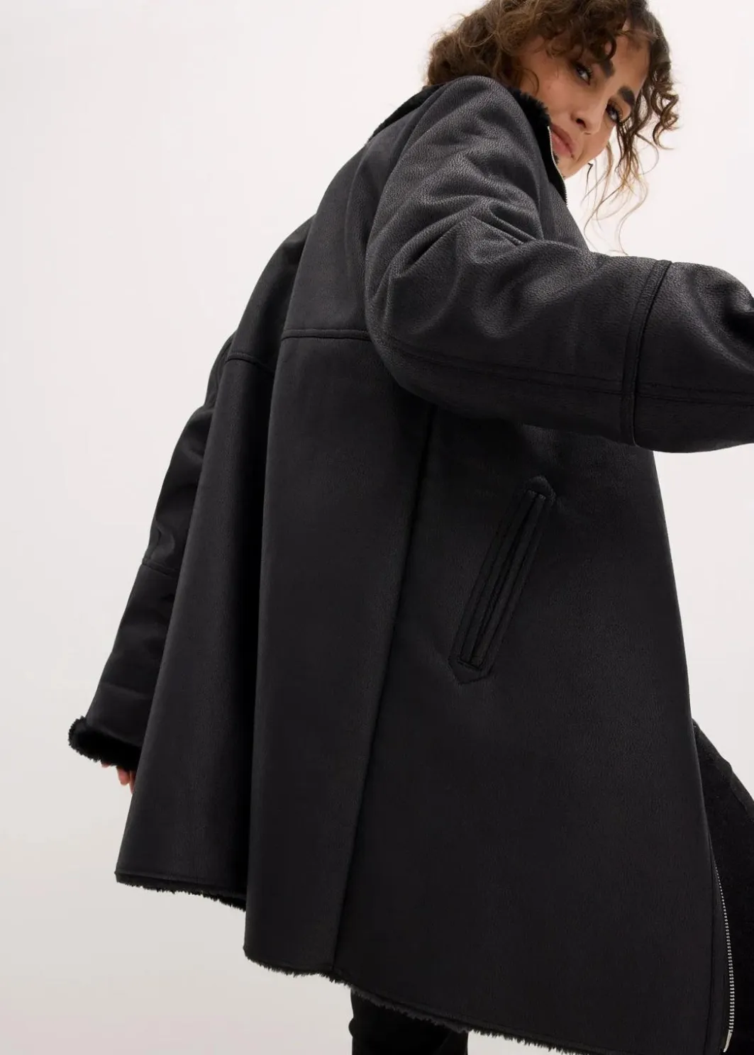 Hot Lammfellimitat-Jacke Damen Bekleidung·Hosen|Jacken & Mäntel