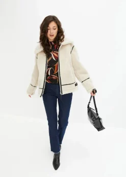 Best Lammfellimitat-Jacke Damen Bekleidung·Hosen|Nachhaltigere Materialien